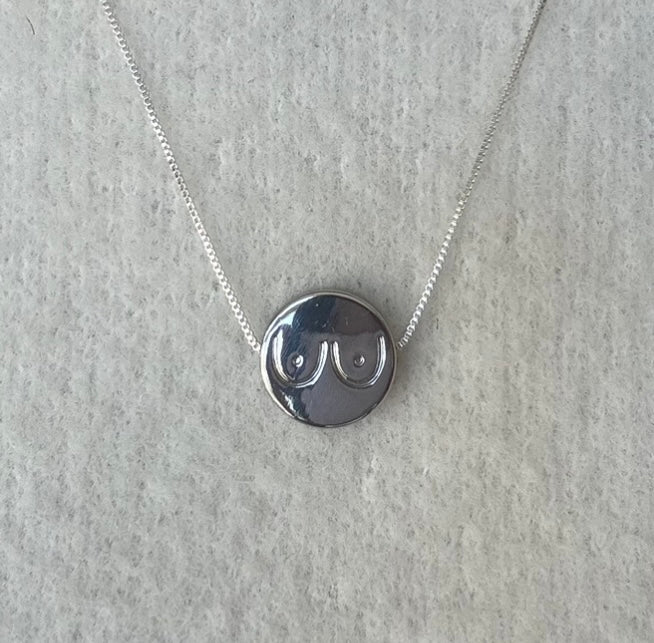 Silver Boobs Necklace